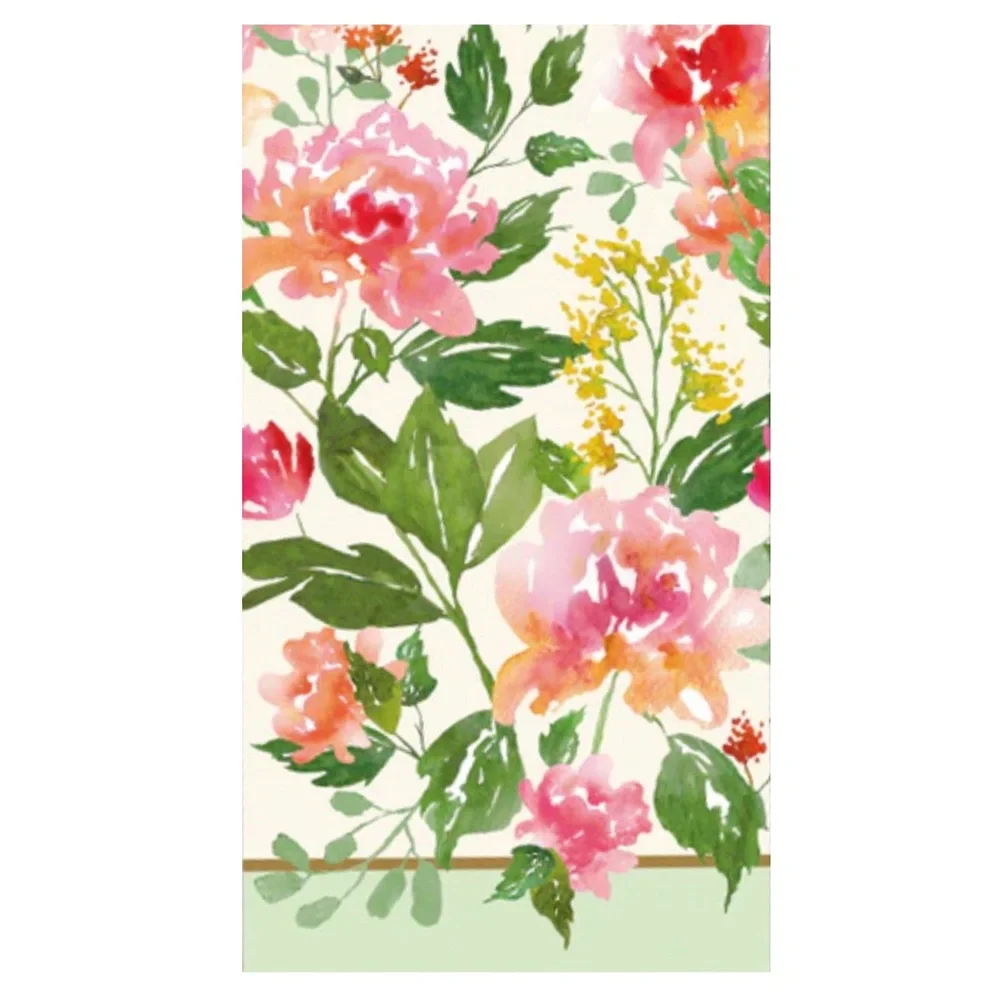 BlueInk Studios Bohemian Blossoms Green Guest Towel Napkins, 40 ct (6062)